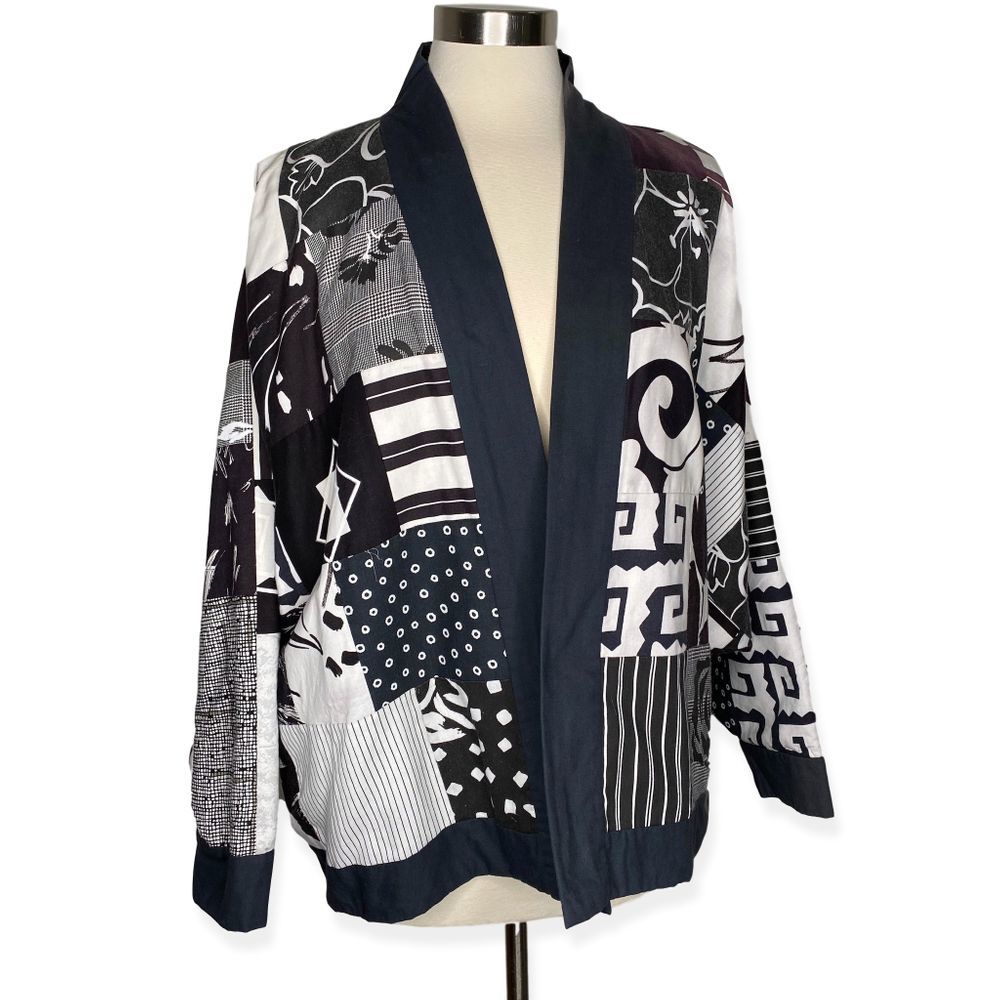 Vintage Kimono B&W Patch Lined OS